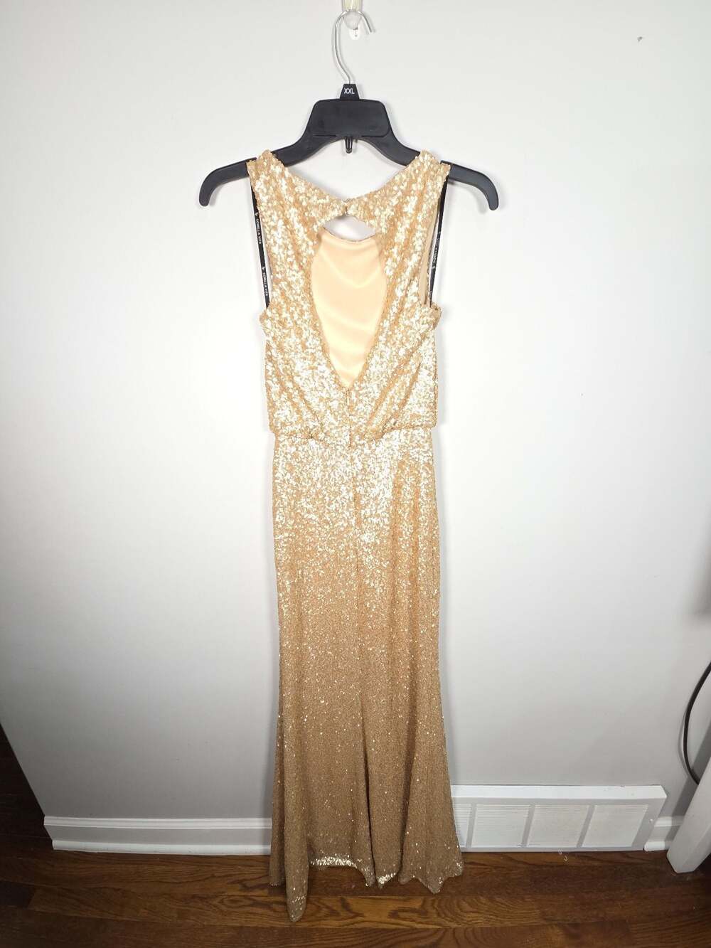 Sorella Vita Gold Sequin Full Length Formal Gown